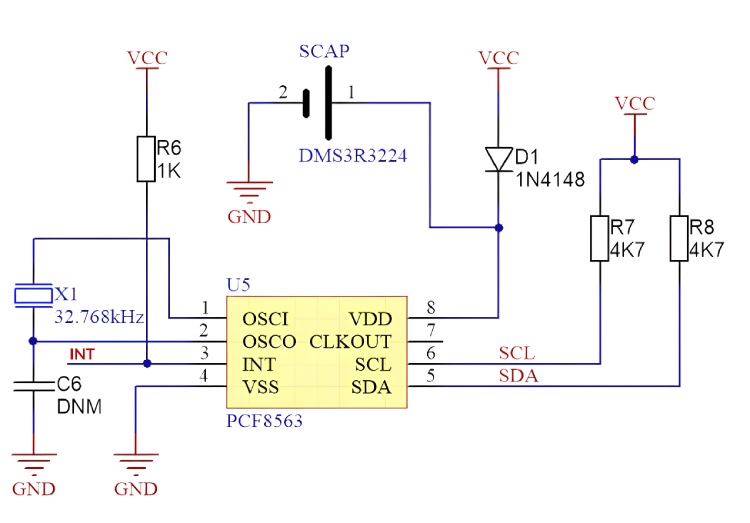 PCF8563 Realtime clock/calendar IC